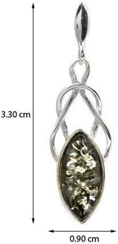 Ian and Valeri Co. Black Green Amber Sterling Silver Celtic Set Earrings Necklace 18 Inches in Saudi Arabia