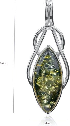 Ian and Valeri Co. Black Green Amber Sterling Silver Celtic Set Earrings Necklace 18 Inches in Saudi Arabia