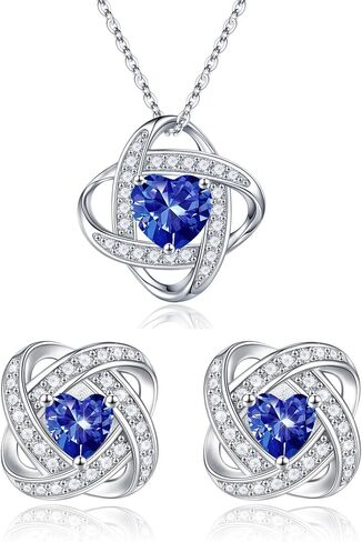 Iefil Birthstone Necklace and Birthstone Earrings Set in Saudi Arabia