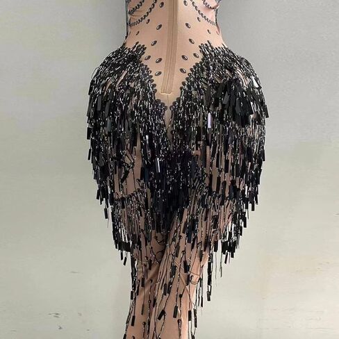 Yoyomomozi ملهى ليلي حفلة موسيقية الاحتفال Dj المغني المرحلة بذلة المرأة مثير شرابة الترتر اللاتينية راقصة تمتد نحيل أسود السروال القصير حجم واحد in Kuwait