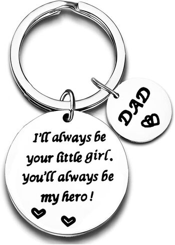 Nimteve Dad Gifts From Son Daughter Dad Keychain Father Keyring Key Tags For Daddy Papa Men Jewelry For Father's Day Birthday (Hero Dad Keychain From Little Girl) in Saudi Arabia
