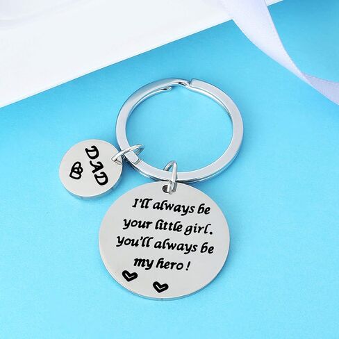 Nimteve Dad Gifts From Son Daughter Dad Keychain Father Keyring Key Tags For Daddy Papa Men Jewelry For Father's Day Birthday (Hero Dad Keychain From Little Girl) in Saudi Arabia