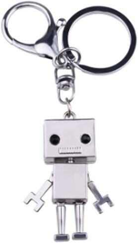 ARFUKA Keyring Cute Creative Robot Model Keychain Alloy Metal Key Chain Keyring ، Christmas / Birthday Gift for Men and Women Silver in Kuwait