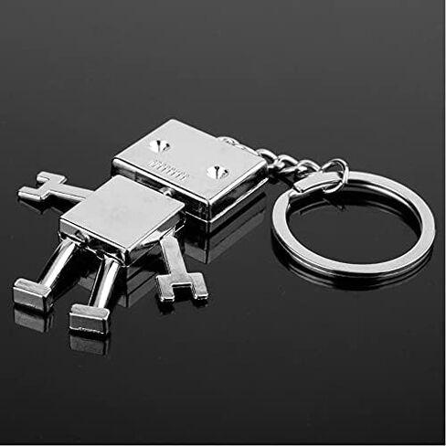 ARFUKA Keyring Cute Creative Robot Model Keychain Alloy Metal Key Chain Keyring ، Christmas / Birthday Gift for Men and Women Silver in Kuwait