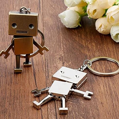 ARFUKA Keyring Cute Creative Robot Model Keychain Alloy Metal Key Chain Keyring ، Christmas / Birthday Gift for Men and Women Silver in Kuwait