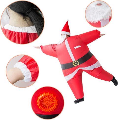 نفخ عيد الميلاد سانتا كلوز زي للجنسين الكبار عيد الميلاد نفخ بدلة احتفالية مضحكة تفجير in Kuwait