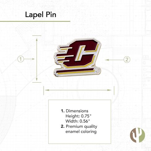 Central Michigan University Lapel Pins CMU Chippewas University College Logo Enamel Made of Metal (Pin A) in Saudi Arabia