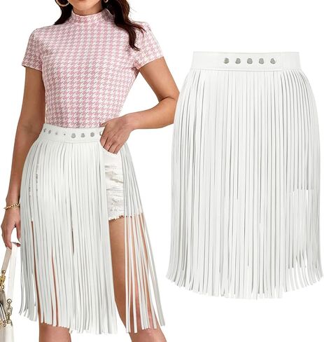 النساء الجلود شرابة حزام الخصر هامش فستان حزام الفضاء راعية البقر الشرير الصخرة الموسيقى مهرجان الزي التبعي in Kuwait