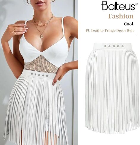 النساء الجلود شرابة حزام الخصر هامش فستان حزام الفضاء راعية البقر الشرير الصخرة الموسيقى مهرجان الزي التبعي in Kuwait