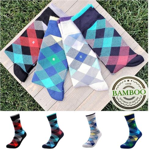 anatolian Colorful Crew Socks for MEN WOMEN - Natural Silken Soft Seamless Casual or Dress Socks (Interference) in Saudi Arabia