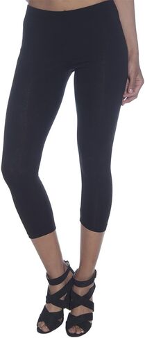 عبوة من قطعتين من بنطال كابري قطني أساسي للنساء من Zenana مقاس كبير أسود، in Kuwait