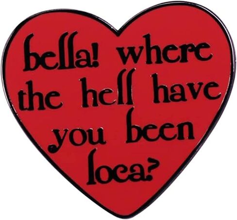 دبوس بروش من بيلا وير ذا هيل يو بين لوكا على شكل قلب احمر على شكل قلب احمر، دبوس طية صدر مضحك اكسسوار للملابس والشنط والقبعات، معدن، بدون احجار كريمة in Kuwait