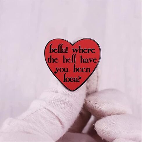 دبوس بروش من بيلا وير ذا هيل يو بين لوكا على شكل قلب احمر على شكل قلب احمر، دبوس طية صدر مضحك اكسسوار للملابس والشنط والقبعات، معدن، بدون احجار كريمة in Kuwait