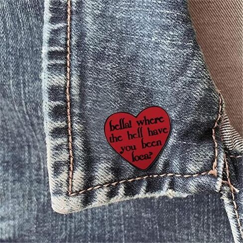 دبوس بروش من بيلا وير ذا هيل يو بين لوكا على شكل قلب احمر على شكل قلب احمر، دبوس طية صدر مضحك اكسسوار للملابس والشنط والقبعات، معدن، بدون احجار كريمة in Kuwait