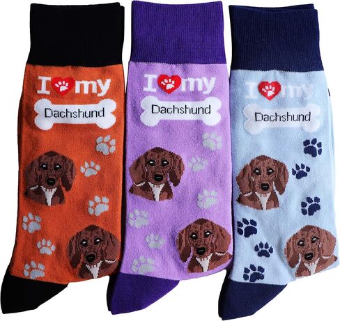 Sock Society I Love Dogs Unisex Men Women Fun Dress Casual Pattern Crew Funny Socks (3-pack) in Saudi Arabia