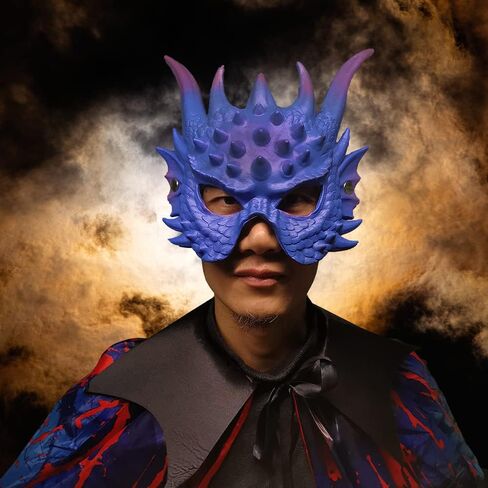 ام ززتينو قناع التنين للحفلات التنكرية من الاسفنج قناع نصف وجه للهالوين in Kuwait
