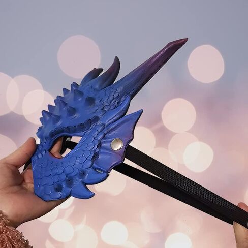 ام ززتينو قناع التنين للحفلات التنكرية من الاسفنج قناع نصف وجه للهالوين in Kuwait