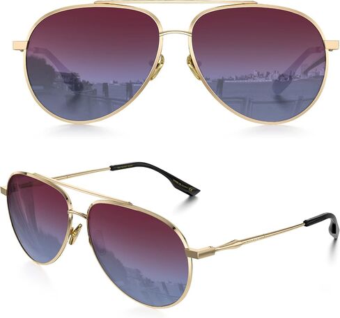 نظارات شمسية LUENX Aviator للنساء والرجال بعدسات مستقطبة مع إكسسوارات - حماية من الأشعة فوق البنفسجية 400 60 ملم in Kuwait