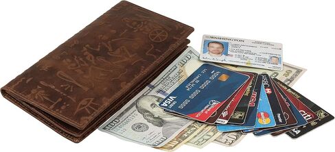 Mou Meraki RFID Blocking Mens Genuine leather Bifold Long Wallet in Saudi Arabia