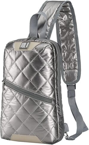 GBLQ PLUS Iridescent Crossbody Shoulder Puffer Backpack for Women Men, Travel Hiking Small Chest Bag Daypack in Saudi Arabia