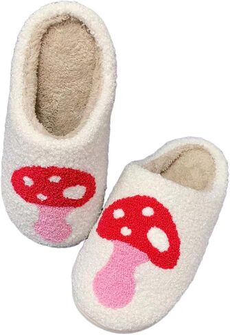 Women's Men's Cute Fuzzy Heart Slippers Memory Foam Fluffy Couple Slippers Cozy House Indoor Outdoor Shoes in Saudi Arabia