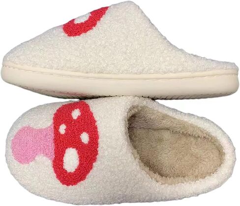 Women's Men's Cute Fuzzy Heart Slippers Memory Foam Fluffy Couple Slippers Cozy House Indoor Outdoor Shoes in Saudi Arabia