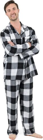 Leveret Mens Flannel pajamas 2 Piece Christmas Pajama Set (Size Small-XXX-Large) in Kuwait