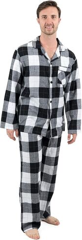 Leveret Mens Flannel pajamas 2 Piece Christmas Pajama Set (Size Small-XXX-Large) in Kuwait