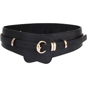 Womens Obi Belt Vintage Leather + Genuine Leather Elastic Waist Belt Fashion Wide Belts in Kuwait