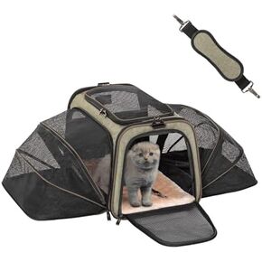 Petsfit Small Double Expandable Cat Carrier for Kittens and Air Travel in Saudi Arabia