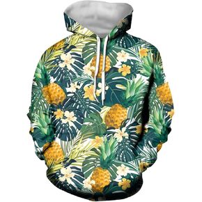بلوفر Forchrinse Green Palm Tree Sea Beach رجالي بغطاء للرأس وأكمام طويلة من الصوف بغطاء رأس مريح رياضي غير رسمي
