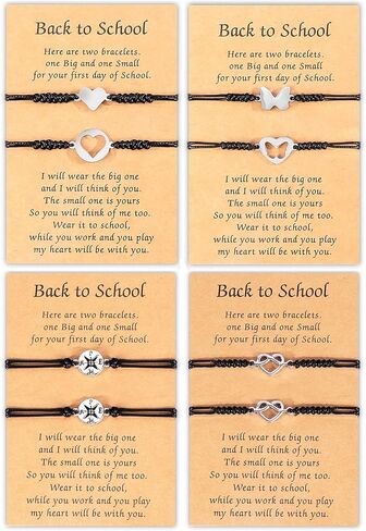 YANCHUN Back to School Gifts Mother and Daughter Bracelets Matching Cutout Heart First Day of School Bracelet Gifts for Friends in Saudi Arabia