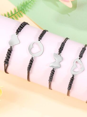 YANCHUN Back to School Gifts Mother and Daughter Bracelets Matching Cutout Heart First Day of School Bracelet Gifts for Friends in Saudi Arabia