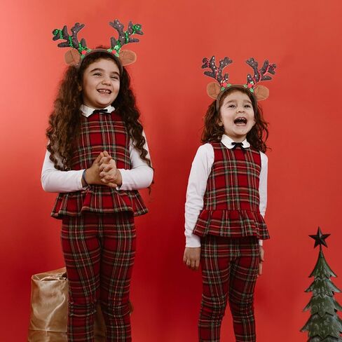 conehoy 10 قطع قرون الرنة عقال براون عيد الميلاد آذان الرنة مع بريق الترتر خوذة عصابات الشعر الغزلان للأطفال البالغين عيد الميلاد حزب تفضل تأثيري حلي اللوازم in Kuwait