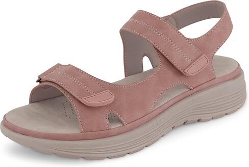 CUSHIONAIRE Women's Magee comfort footbed outdoor sandal with adjustable strap and +Memory Foam, Wide Widths Available in Saudi Arabia