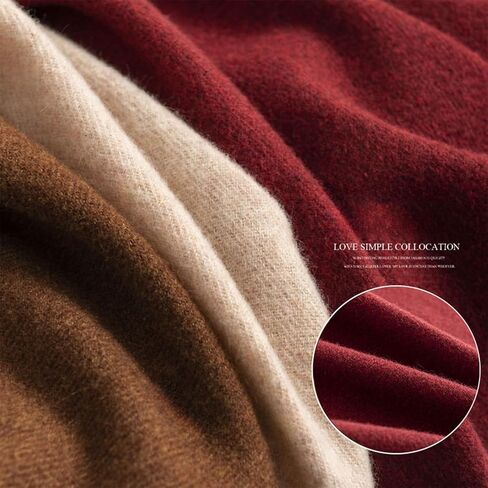 EVECLIOO Women Winter Red Scarf, Soft Shawl Wraps with Tassels, Cashmere Feel Classic Scarves for Christmas in Kuwait