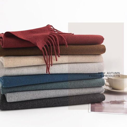 EVECLIOO Women Winter Red Scarf, Soft Shawl Wraps with Tassels, Cashmere Feel Classic Scarves for Christmas in Kuwait