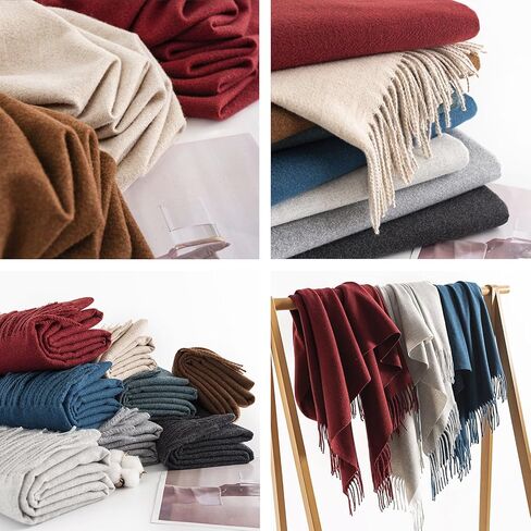 EVECLIOO Women Winter Red Scarf, Soft Shawl Wraps with Tassels, Cashmere Feel Classic Scarves for Christmas in Kuwait