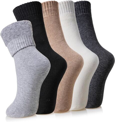 Velice Winter Warm Thermal Socks for Women Extra Thick Insulated Heated Crew Boot Socks for Cold Weather 5 Pairs in Saudi Arabia