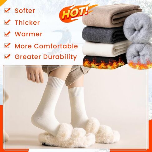 Velice Winter Warm Thermal Socks for Women Extra Thick Insulated Heated Crew Boot Socks for Cold Weather 5 Pairs in Saudi Arabia