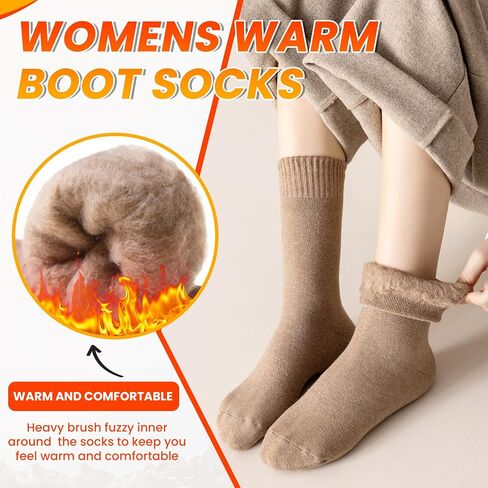 Velice Winter Warm Thermal Socks for Women Extra Thick Insulated Heated Crew Boot Socks for Cold Weather 5 Pairs in Saudi Arabia