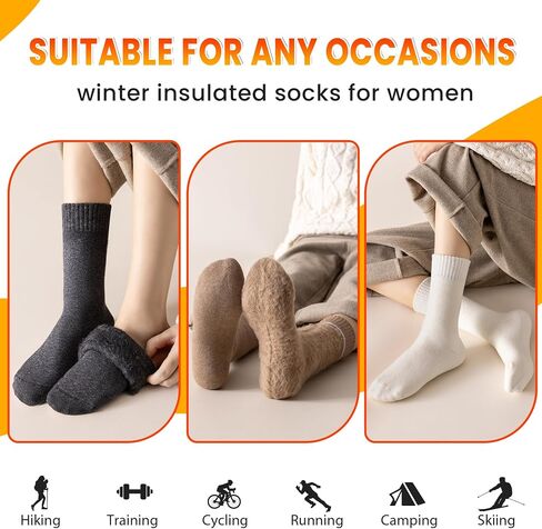 Velice Winter Warm Thermal Socks for Women Extra Thick Insulated Heated Crew Boot Socks for Cold Weather 5 Pairs in Saudi Arabia