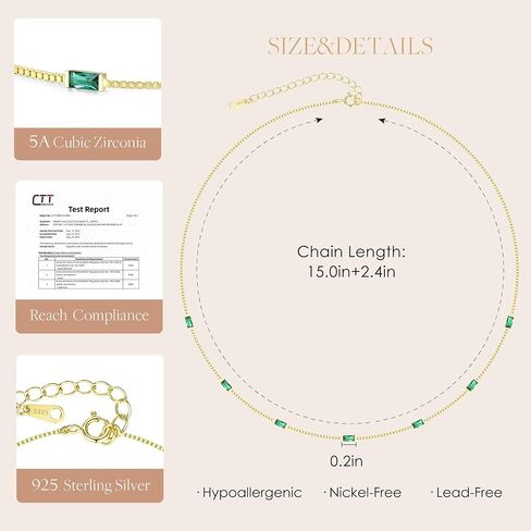 LOUISA SECRET Valentine's Day Gift Birthstone Necklaces for Women, 14K Gold Plated Dainty Simple Necklace, 925 Sterling Silver Birthday Anniversary Jewelry Gift for Girls Women Mom Mother in Saudi Arabia