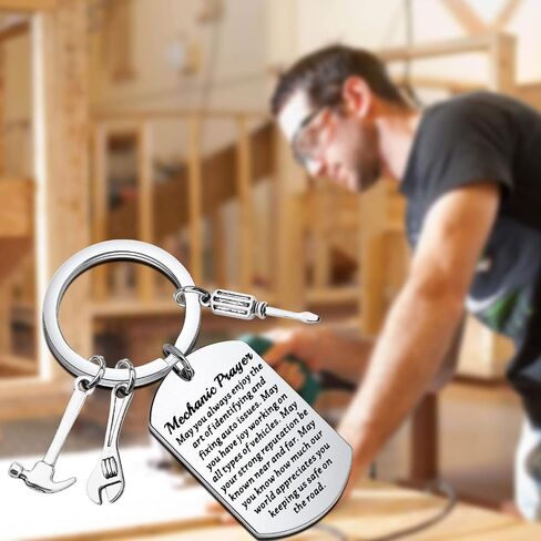 UJIMS Mechanic Gift Mechanic Prayer Keychain Car Mechanic Car Repair Gift Machinist Jewelry for Dad Husband Boyfriend in Saudi Arabia