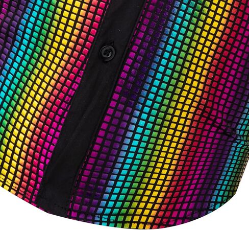 الخيال عصر الاطفال 70s ديسكو زي الترتر زر أسفل قصيرة الأكمام لامعة قمصان للبنين فستان الهالوين حتى ملهى ليلي الطرف in Kuwait