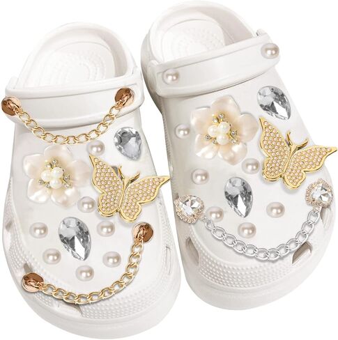 Bling Shoes Charms for Croc Shoes Decoration/Diamond Charms for Girls and Women/Luxury Sandal Charms with Luxury Clog Accessories/Women Girls Party Favors Birthday Gifts, Gemstone, Created Diamond in Kuwait