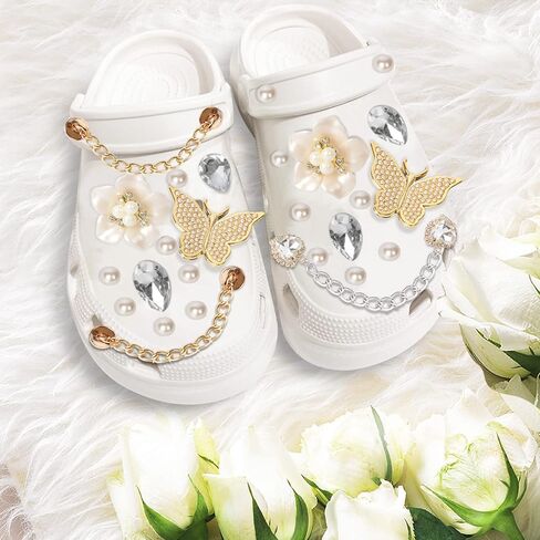 Bling Shoes Charms for Croc Shoes Decoration/Diamond Charms for Girls and Women/Luxury Sandal Charms with Luxury Clog Accessories/Women Girls Party Favors Birthday Gifts, Gemstone, Created Diamond in Kuwait
