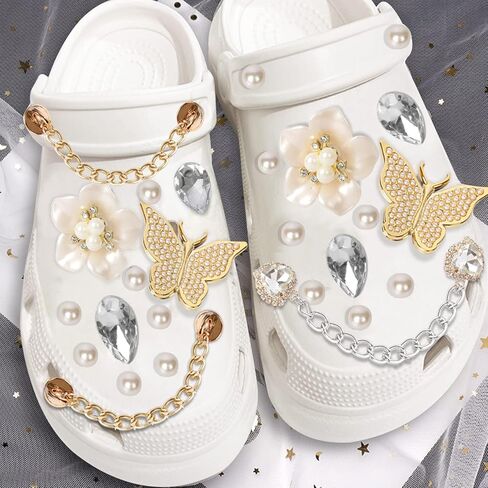 Bling Shoes Charms for Croc Shoes Decoration/Diamond Charms for Girls and Women/Luxury Sandal Charms with Luxury Clog Accessories/Women Girls Party Favors Birthday Gifts, Gemstone, Created Diamond in Kuwait