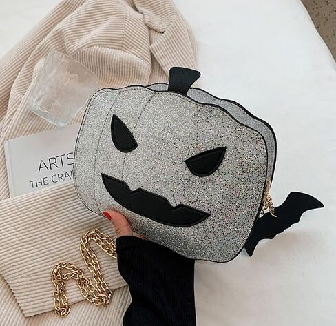 QZUnique Halloween Purses Gothic Novelty Shoulder Bag Pumpkin Coffin Skull Bat Crossbody Bag holiday Party Gift Candy Bag in Kuwait