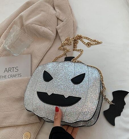 QZUnique Halloween Purses Gothic Novelty Shoulder Bag Pumpkin Coffin Skull Bat Crossbody Bag holiday Party Gift Candy Bag in Kuwait